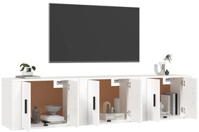 vidaXL Ντουλάπια Τηλεόρασης Επιτοίχια 3 τεμ. Λευκά 57 x 34,5 x 40 εκ.