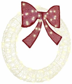 vidaXL Στεφάνι με 80 LED Θερμό λευκό 92 x 92 x 9,5 εκ Ακρυλικό