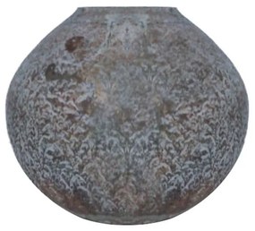 Βάζο Γυάλινο Shandar 020631 D18xH17cm Grey-Gold Γυαλί