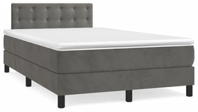 ΚΡΕΒΑΤΙ BOXSPRING ΜΕ ΣΤΡΩΜΑ ΣΚΟΥΡΟ ΓΚΡΙ 120X190 ΕΚ. ΒΕΛΟΥΔΙΝΟ 3269862