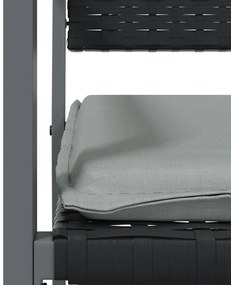 vidaXL Σετ Τραπεζαρίας Κήπου 5 τεμ. Συνθ. Ρατάν / Ατσάλι με Μαξιλάρια