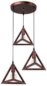 Φωτιστικό Οροφής Triangle 00618 E27 Φ49x130cm Bronze GloboStar