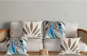 Stewehome Σετ 4 τεμαχίων μαξιλαροθήκες με σχέδιο φτερού τύχης Πολύχρωμο