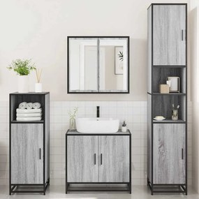 vidaXL Σετ Επίπλων Μπάνιου 4 Τεμαχίων Γκρι Sonoma Επεξεργασμένο Ξύλο