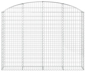 Συρματοκιβώτιο Τοξωτό 200x30x140/160εκ. από Γαλβανισμένο Χάλυβα - Ασήμι