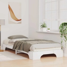 vidaXL Σκελετός Κρεβατιού Λευκό 100 x 220 cm Στερεά ξυλεία πεύκου