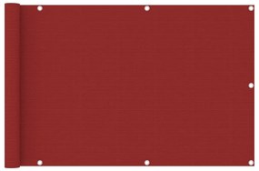 vidaXL Διαχωριστικό Βεράντας Κόκκινο 90 x 400 εκ. από HDPE