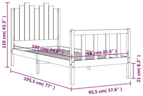 ΠΛΑΙΣΙΟ ΚΡΕΒΑΤΙΟΥ ΜΕ ΚΕΦΑΛΑΡΙ ΜΑΥΡΟ 90X190 ΕΚ. ΜΑΣΙΦ ΞΥΛΟ 3192265