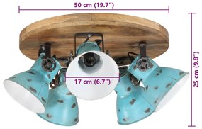 Φωτιστικό Οροφής 25 W Αντικέ Μπλε 50x50x25 εκ. Ε27 - Μπλε