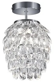 Φωτιστικό Οροφής Χρωμέ 20xH27cm Μονόφωτο 1xE14 Glittering Acrylic Stones Trio Lighting Petty R60451006