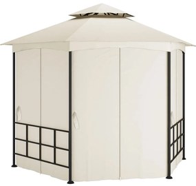 vidaXL Κιόσκι με Πλευρικά Τοιχώματα Κρεμ 3,1 x 2,7 μ.