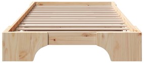 vidaXL Κρεβάτι Φυσικό Σκληρό ξύλο πεύκου 90 x 190 εκ. Εργονομικό