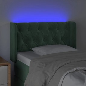 Κεφαλάρι Κρεβατιού LED Σκούρο Πράσινο 83x16x78/88 εκ. Βελούδινο 3123605