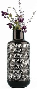 Βάζο 697ELD1210 Φ13,5x33,5cm Black-White Aberto Design Ceramic