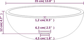 vidaXL Νιπτήρας Λευκός 35x12 εκ. από Ψημένο Γυαλί