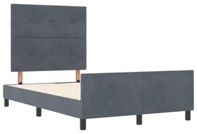 vidaXL Κρεβάτι Σκελετός Σκούρο Γκρι 120x190 εκ Βελούδο