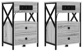 vidaXL Κομοδίνο Γκρι sonoma 40 x 31 x 60 εκ. Επεξεργασμένο ξύλο