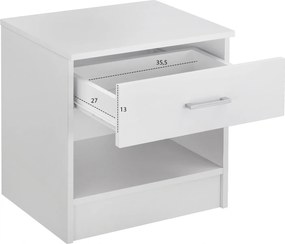 ΚΟΜΟΔΙΝΟ ΜΕ 1 ΣΥΡΤΑΡΙ LANEY ΛΕΥΚΟ HM2345.05 45x35,5x47 εκ.