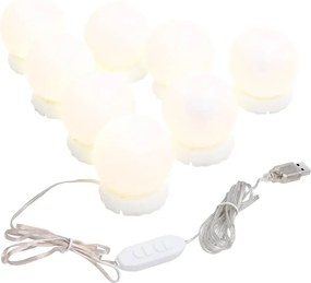 vidaXL Φωτιστικά Καθρέφτη με 8 LED Λάμπες Θερμό και Ψυχρό Λευκό