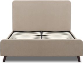 Κρεβάτι Ovelia Megapap υφασμάτινο χρώμα μπεζ 120x200εκ.