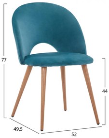 Σετ τραπεζαρίας C11410 5τμχ με Τραπέζι MORGAN 140x80x75εκ. &amp; Καρέκλες SADIE Τιρκουάζ