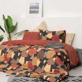 Σεντόνια Υπέρδιπλα (Σετ) Palamaiki Fashion FL6160 Τερακότα,Πολύχρωμο ΧΩΡΙΣ ΛΑΣΤΙΧΟ 240x260