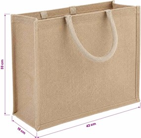 vidaXL Τσάντες από γιούτα 10 pcs Φυσικό 42 x 33 x 19 εκ