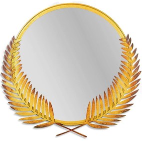 Καθρέπτης Τοίχου Palm Mirror L 930DYU1504 57x59cm Gold Wallity Metal