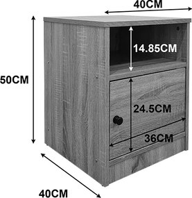 Κομοδίνο Lenea pakoworld sonoma-λευκό 40x40x50εκ