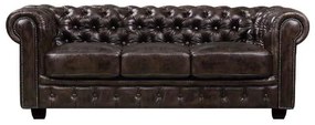 ΚΑΝΑΠΕΣ ΔΕΡΜΑΤΙΝΟΣ 3Θ CHESTERFIELD T-689 E9574-3 201x92x72cm