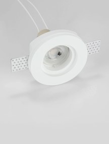 Γύψινο Σποτ Χωνευτό Tobia Trimless GU10 Κοπή ⌀10,8cm Λευκό