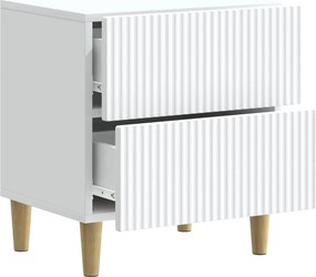 vidaXL Κομοδίνο με συρτάρι Λευκό 43 x 34,5 x 48 εκ Επεξεργασμένο Ξύλο
