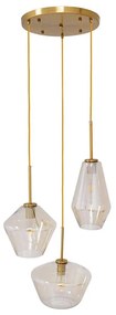Φωτιστικό Οροφής Amaris 00978 3xΕ27 Φ50x30cm Fume Honey GloboStar