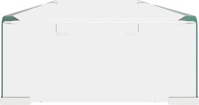 vidaXL Βάση Τηλεόρασης/Οθόνης Διάφανη 90 x 30 x 13 εκ. Γυάλινη