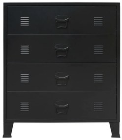 Συρταριέρα με Βιομηχανικό Στιλ Μαύρη 78 x 40 x 93 εκ. Μεταλλική - Μαύρο