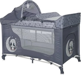BABY COT MOONLIGHT 2 LAYERS PLUS COOL GREY PANDAS