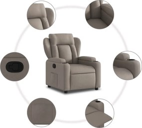 vidaXL Πολυθρόνα Ανακλινόμενη Taupe Υφασμάτινη