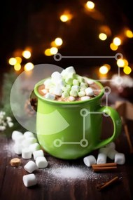 Σετ των 2 Intra Συλλεκτικό Ξύλινο Παζλ Plywood  4mm - Ζεστή σοκολάτα με Marshmallows σε ένα ζεστό περιβάλλον Σε Ξύλινο Κουτί - Διαστάσεις: 10x10 cm – 25 κομμάτια