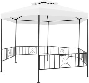 vidaXL Κιόσκι Κήπου Λευκό 323 x 275 x 265 εκ. 180 γρ./μ²