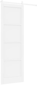 vidaXL Πόρτα  Συρόμενη με Εξαρτήματα Λευκή 78 x 232 εκ. Συμπαγές Ξύλο Πεύκου
