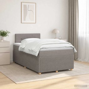 vidaXL Κρεβάτι box spring με στρώμα Taupe 120 x 200 cm Ύφασμα