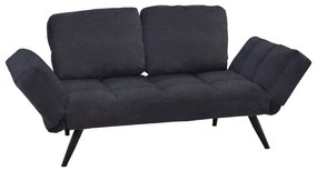 Καναπές - κρεβάτι 3θέσιος Jackie ύφασμα ανθρακί-μέταλλο μαύρο 190x78x75εκ Υλικό: metal plywood solid wood plastic foam fabric 024-000035