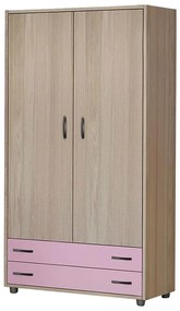 Kids Wardrobe KIDDEN 2-door Λάττε - Ρόζ