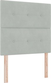 vidaXL Κρεβάτι box spring με στρώμα Ανοιχτό γκρι 100 x 200 cm Βελούδο