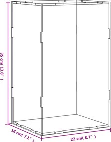 vidaXL Κουτί Βιτρίνας Διαφανές Ακρυλικό 22x18x35 εκ.