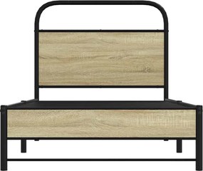 vidaXL Πλαίσιο Κρεβατιού Χωρ. Στρώμα Sonoma Δρυς 75x190εκ Επεξ. Ξύλο