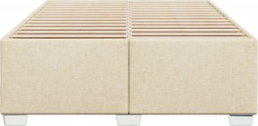 vidaXL Σκελετός Κρεβατιού Χωρίς Στρώμα Κρεμ 140x190 εκ. Υφασμάτινο
