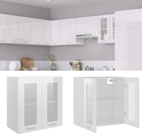 vidaXL Ντουλάπι Κρεμαστό με Τζάμι Lyon Γυαλ. Λευκό 60x31x60εκ.