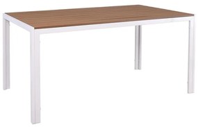 Τραπέζι VIRNA Μέταλλο/PP - ABS - Polywood Άσπρο/Φυσικό 150x90x73cm