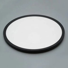 Eurolamp Πλαφονιέρα LED Slim 42W 2520lm Φ50x2.4cm 3CCT 3000K-4000K-6500K Μαύρο 145-68575